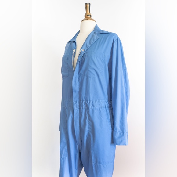 Vintage 1970s Blue Coveralls/Utility Jumpsuit • L - Picture 7 of 10